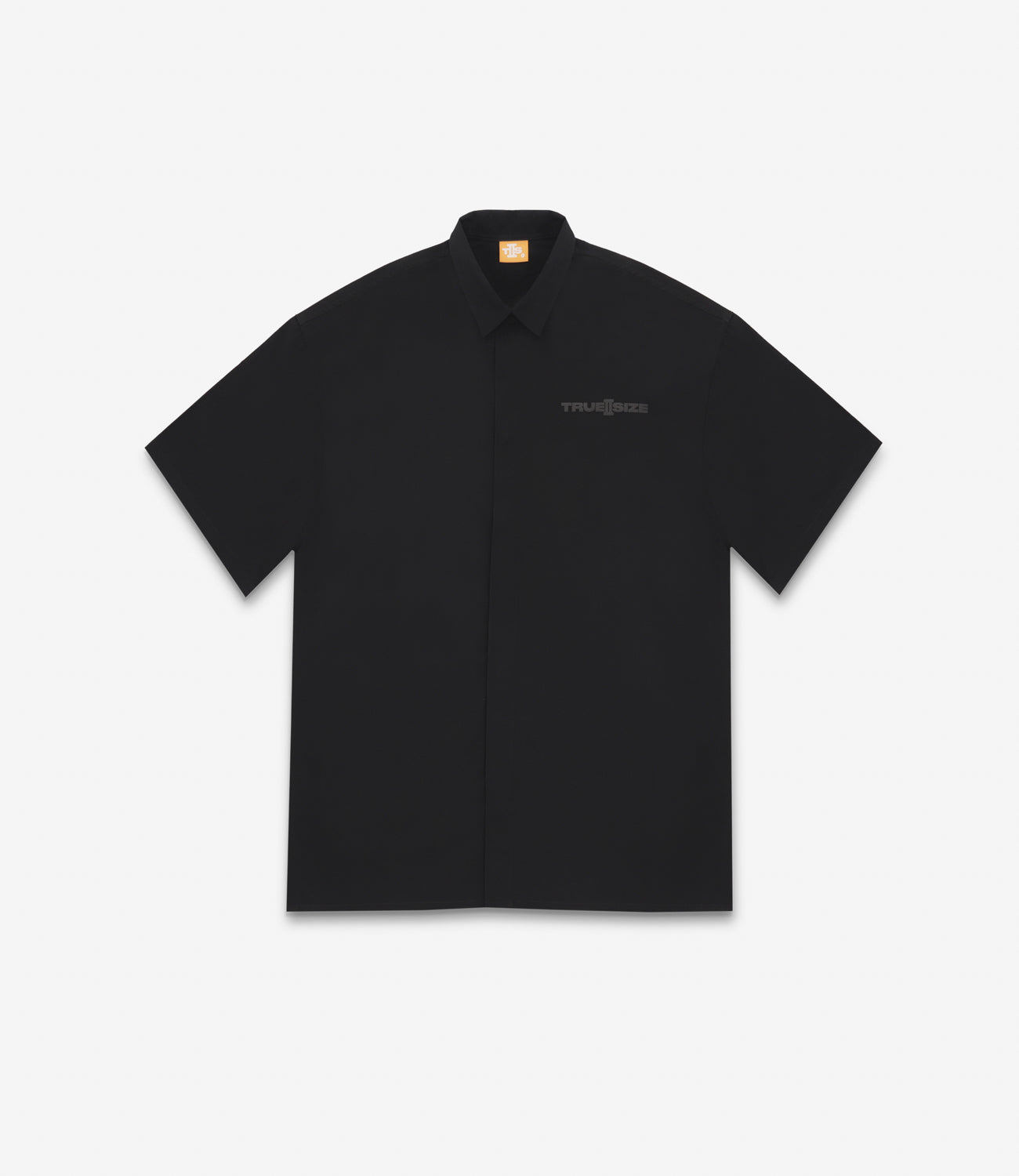 True 2 Size Button-Down Woven Shirt Black