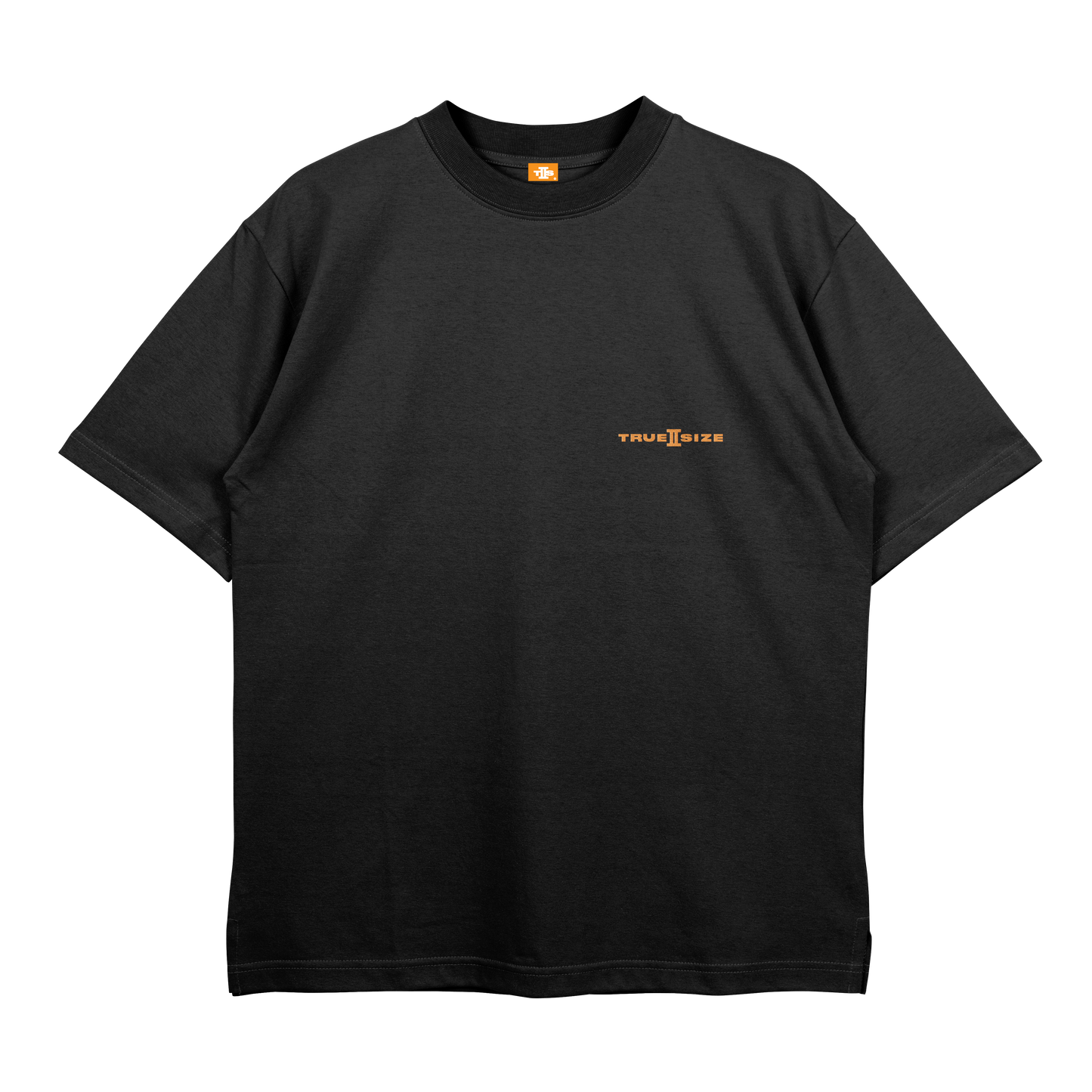 True 2 Size Essential Tee Black Orange