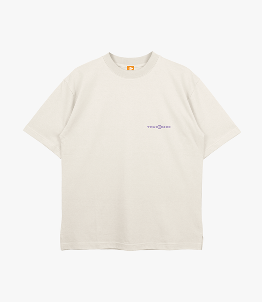 True 2 Size Essential Tee White Lavender