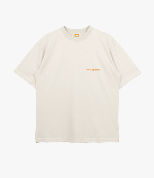 True 2 Size Essential Tee White Orange